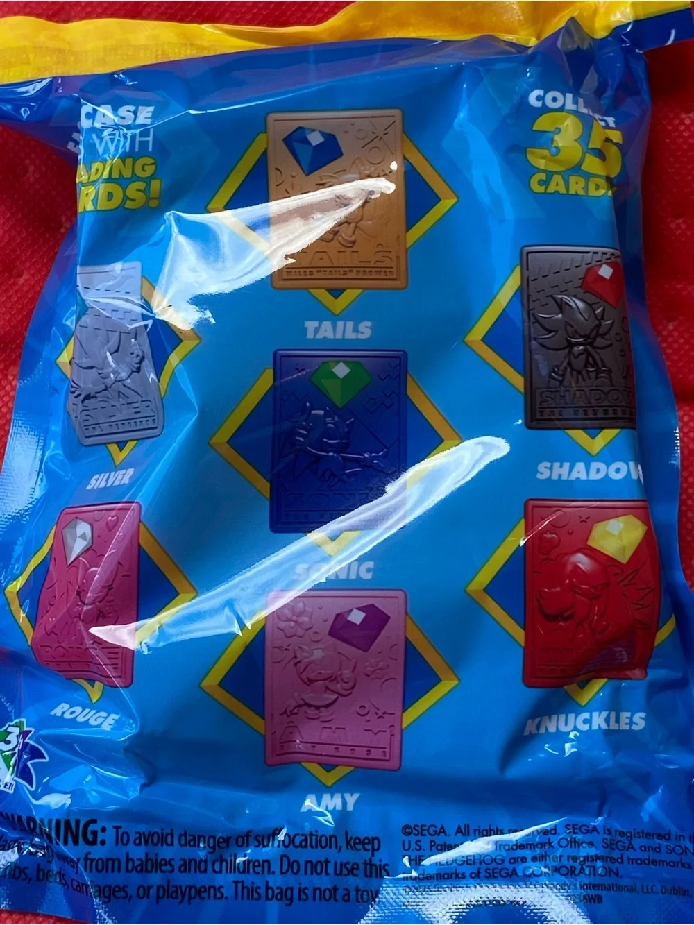 Knuckles Sonic the Hedgehog Wendy’s includes 5 trading cards & case NEW